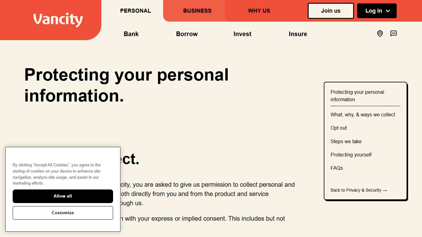 Protecting your personal information - Vancity